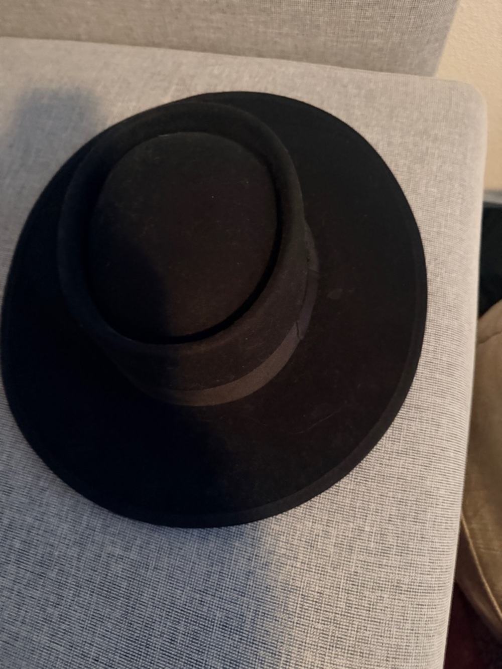Black Wide-Brim Hat with Hand Painted Lightning Bolt Accents - Picture 3 of 4